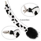 Phogary Cow Costume Accessories, Ears And Horns Headband With Tail For Animal Cosplay And Halloween