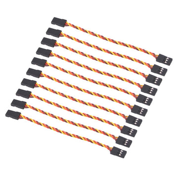 OliRC 10pcs Servo Extension Cable Lead Twisted Wire 10cm 30cords 26awg Male to Male Plug for JR Futaba (C59-10)