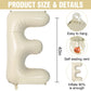 Letter Balloons Beige,40 Inch Letter E Balloons,A-Z Alphabet Name Foil Balloons,Big Single Cream Aluminum E Word Balloons Helium