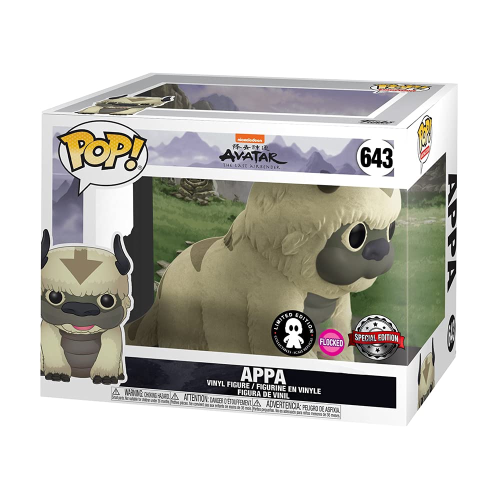 Funko Pop! Avatar The Last Airbender Appa 6 Inch Flocked Exclusive Vinyl Figure