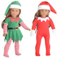 Sweet Dolly 18 Inch Christmas Doll Clothes, 18 Inch Christmas Elf Clothing Costume Santa'S Little Helper Outfits For 18 Inch Doll (Dolls Not Included)