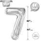 Silver 7 Balloon, Number Balloons 40 Inch, 7Th Birthday Decorations For Kids Girls Boys, Silver Party Decoration For Women Men,