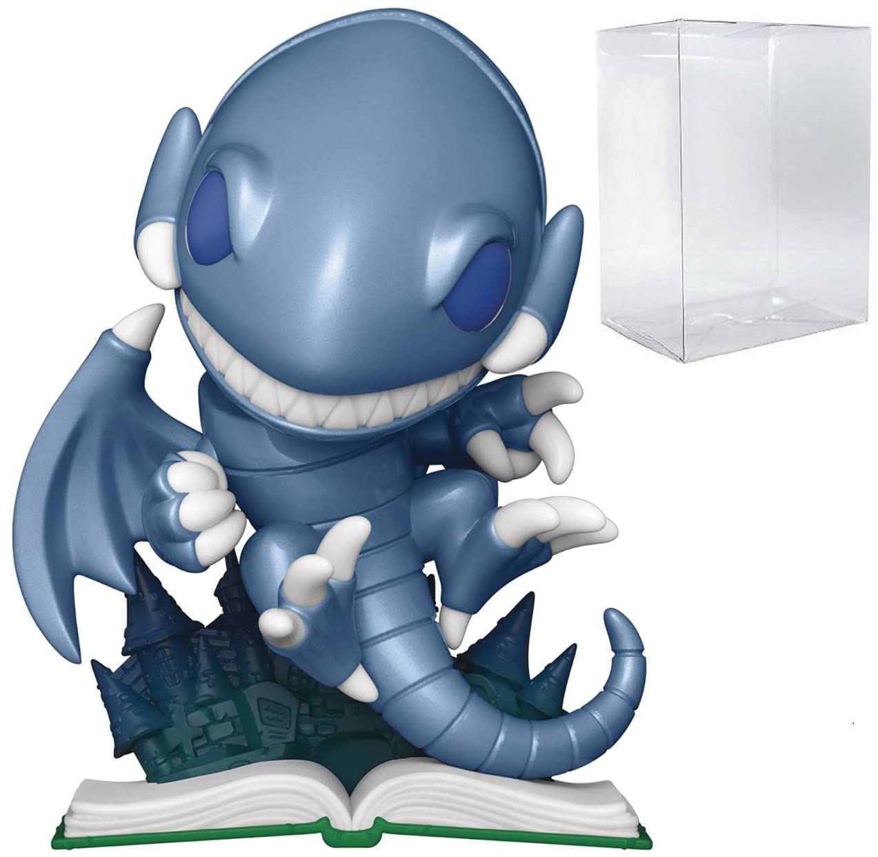 Pop Yu-Gi-Oh! - Blue Eyes Toon Dragon (Mettalic) Funko Vinyl Figure (Bundled With Compatible Box Protector Case), Multicolor, 3.