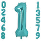 Vonokee 40 Inch Teal Blue Giant Number Balloons 1, Jumbo Digital Foil Mylar Balloon For Birthday Party Wedding Anniversary Celeb