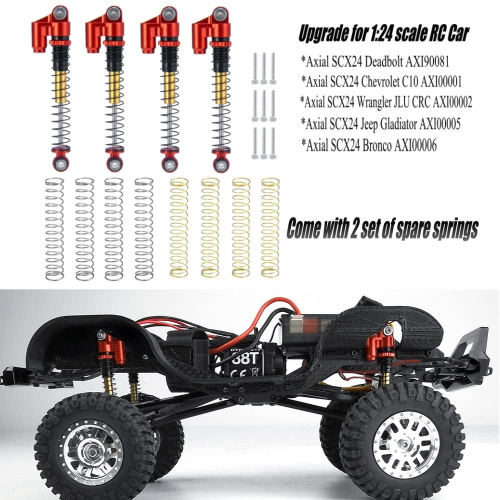 RCLIONS RC Shocks 48mm Adjustable Absorber Damper for 1:24th Axial SCX24 AXI90081 Deadbolt AXI00001 AXI00002 JLU CRC RC Crawler