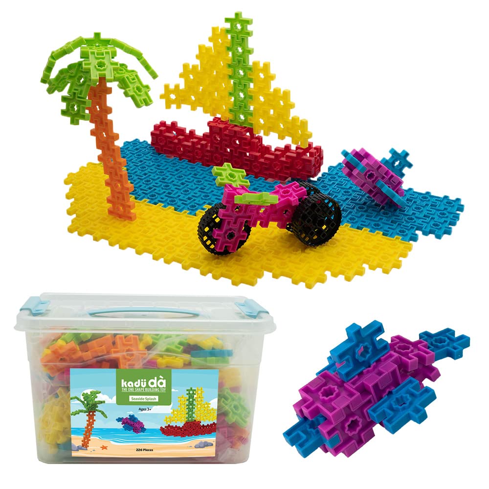 Incredibly Interconnectable Toys Kadu Da Seaside Splash 226 Piece Set - Stem/Steam Building + Construction Toy, For Open + Imagi