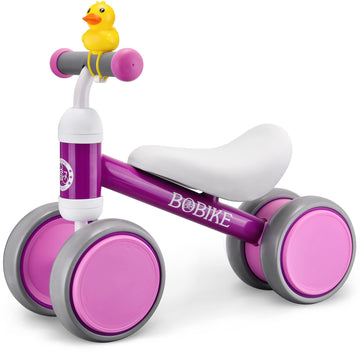 Bobike Baby Balance Bike Toys For 1 Year Old Gifts Boys Girls 10-24 Months Kids Toy Toddler Best First Birthday Gift Children Walker No Pedal Infant 4 Wheels Bicycle … (Purple)