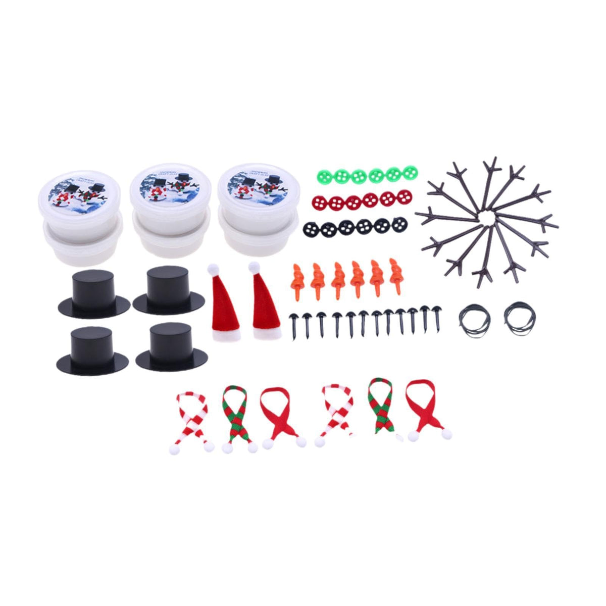 Merishopp Snowman Craft For Kids Snowman Making Indoor DCoration For Party Activities|Crafts | Kids Crafts | Craft Kits|6 White 