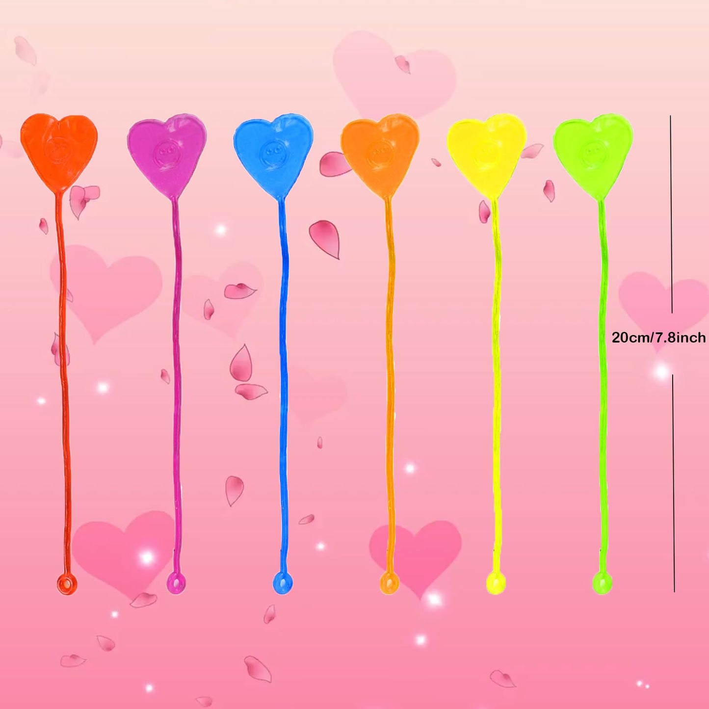 BEIGUO Valentines Day Cards for Kids,28 Pack Heart-Shaped Sticky Hands with Valentines Cards For Kids Valentines Party Favors C