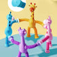 Sysama 4 Pcs Telescopic Suction Cup Giraffe Toy, Funny Pop Tubes Sensory Toy For Toddlers, Educational Fidget Toys For Anxiety K