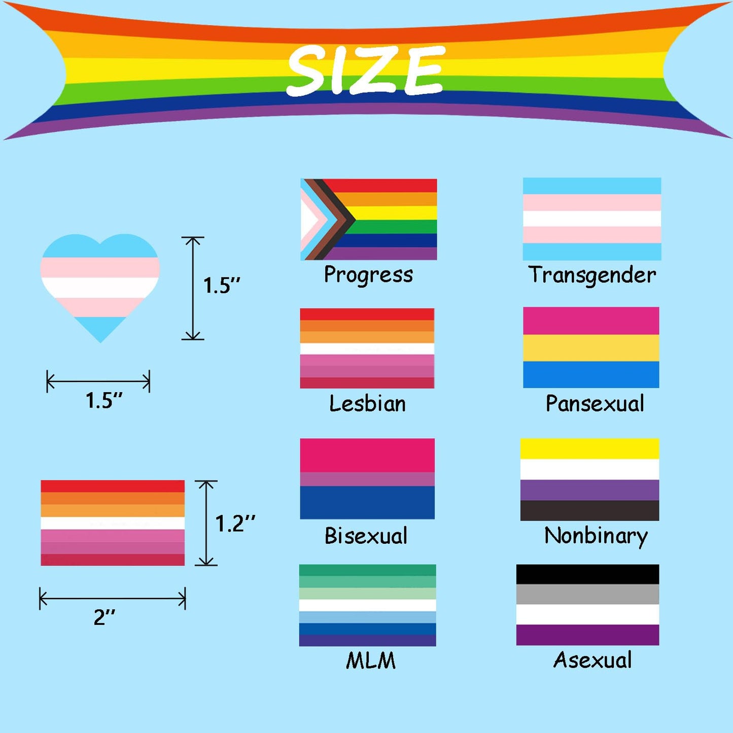 Meplum Pride Stickers 1000 Pcs, Lgbtq+ Pride Flag Stickers Pack, Heart Pride Stickers Roll For Transgender Lesbian Bi Nonbinary