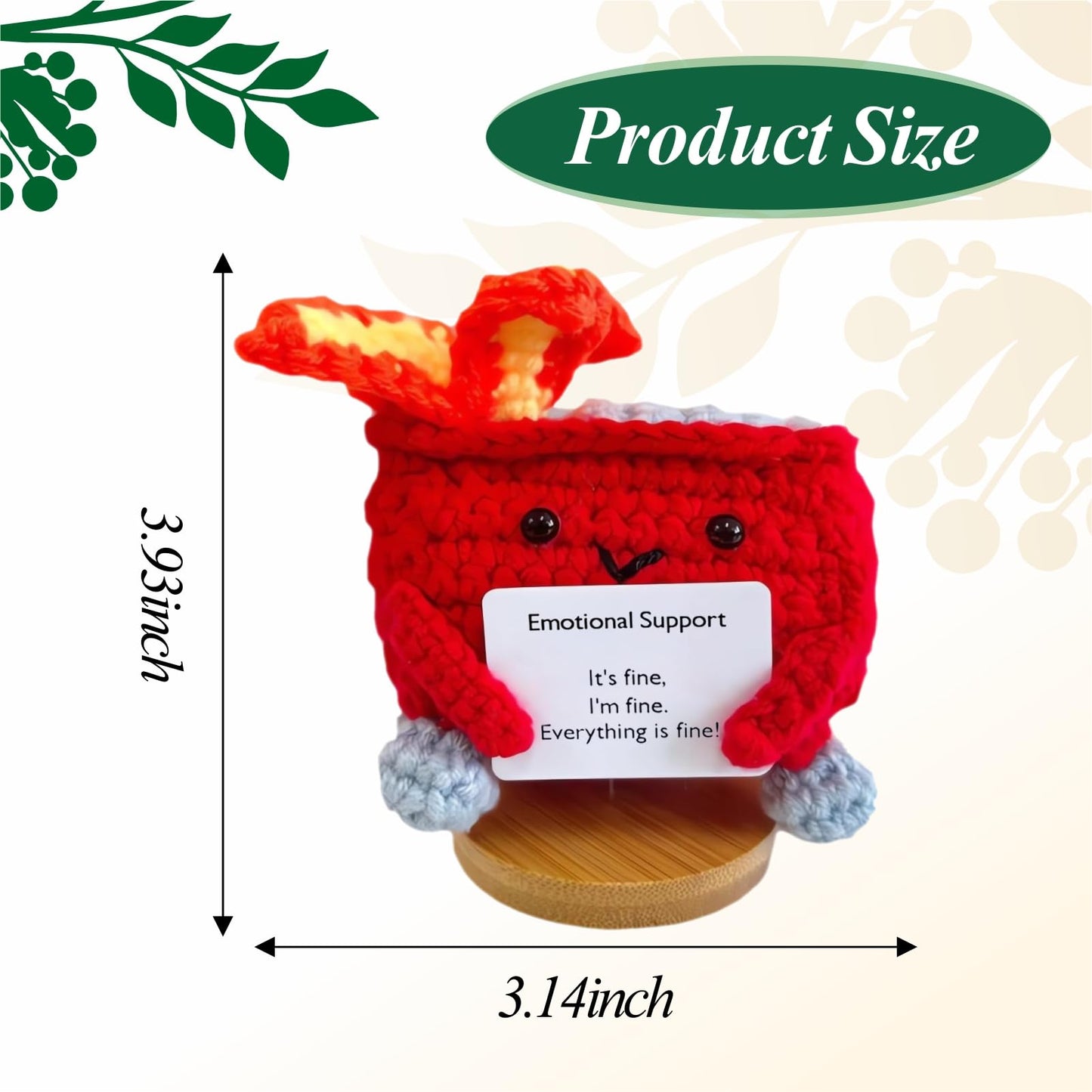 Nordkawa Emotional Support Dumpster- Handmade Crochet Dumpster Fire Doll, Christmas Dumpster Fire Knitting Toy Ornaments With Po