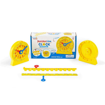 Hand2Mind Numberline Clock, Telling Time Teaching Clock, Learn To Tell Time Clock, Analog Classroom Learning Clock, Teaching Time Math Manipulatives, Clocks For Kids Learning To Tell Time (Set Of 6)