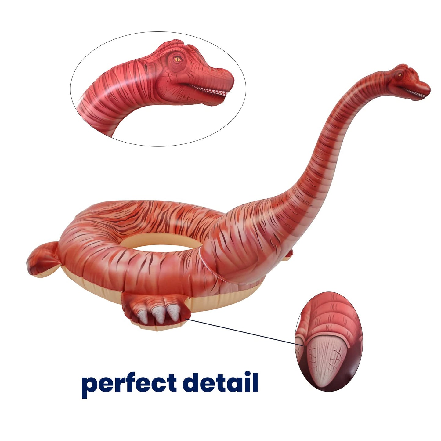 Inflatable Dinosaur Pool Float Toys (Lifelike Pool Ring Brachiosaurus) Swimming Ring Toddler Pool floaties Water Party Pool Floa