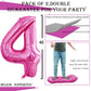 Goer Number 14 Balloons For 14Th Birthday Sweet 14 Party Decorations,42 Inch Jumbo Foil Helium 41 Balloons For 41St Birthday Party Decoration (Hot Pink)