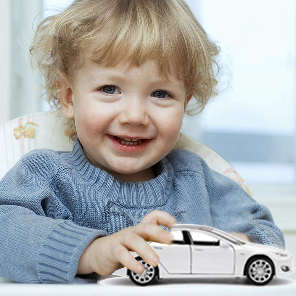 MiniToy Toy Car Model S Alloy Model Cars Pull Back Vehicles 1/32 Scale Car Toys for Toddlers Kids(White)