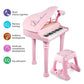 Love&Mini 31-Key Piano Toy Keyboard for Girls, Light Pink with Stool, Model 1505B&3232C, Perfect Birthday Gift for Ages 3+