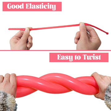 260 Long Balloons 100 Pack Pastel Red Twisting Animal Balloons Thickening Latex Modeling Long Magic Balloons For Animal Model We
