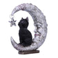 Nemesis Now Enchanting Luna Companion Moon And Cat Figurine, Hand-Painted Resin Ornament For Alternative Occult Decor And Gift For Witches, 18.8Cm