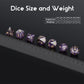 D&D Cracked Frosted Glass Dice 7 Piece Purple Zircon Dice with Great Gift Case for DND Dungeons and Dragon Tabletop Game (Purple