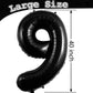 Large Black Number 9 Balloons, 40 Inch Foil Balloons, Giant Number Balloons For Women/Men Birthday Party Anniversary Celebration
