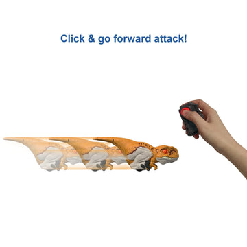 Mattel Jurassic World Dominion Uncaged Dinosaur Toy With Clicker-Controlled Motion & Sound, Click Tracker Atrociraptor Tiger Dino Action Figure