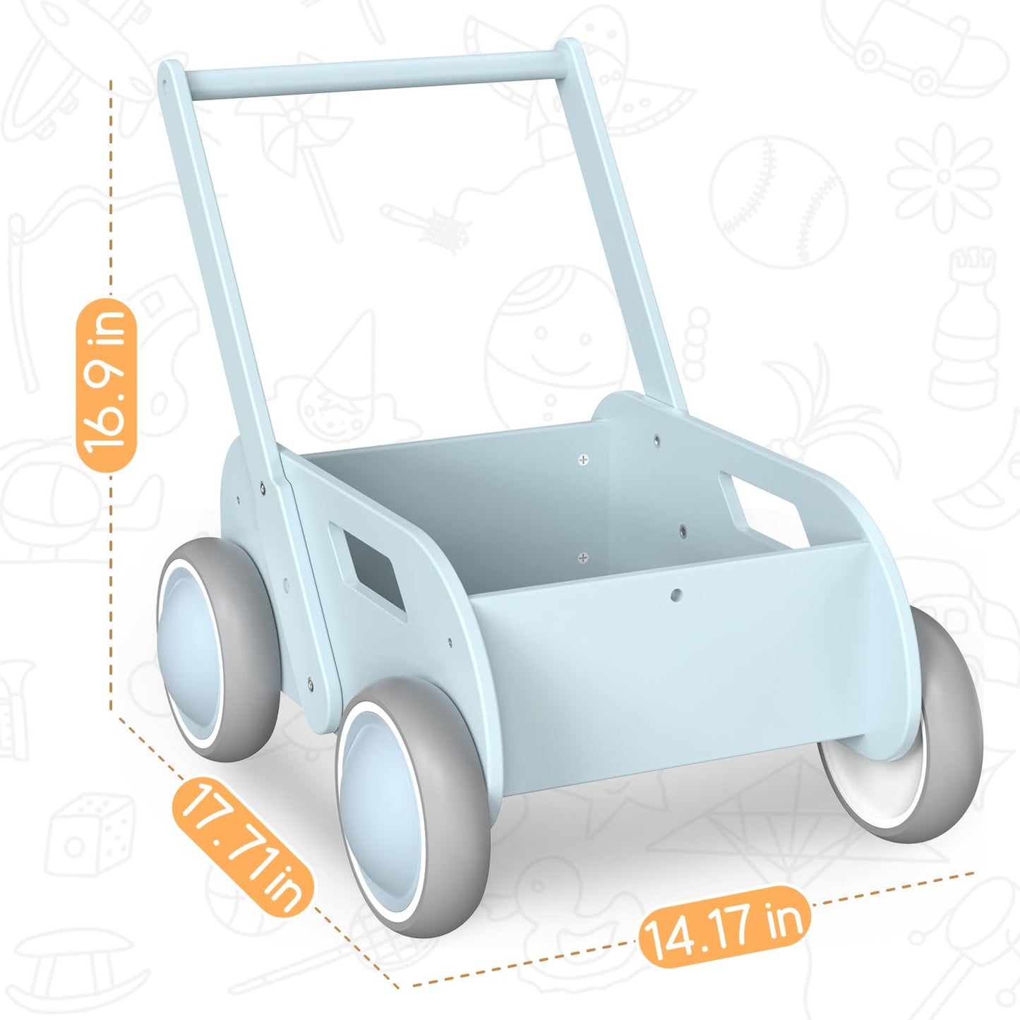 2025 Homekol Wooden Baby Walker,Baby Push Walker, Adjustable Speed Baby Walker For Boys And Girls, Baby Activity Center, Gift Fo