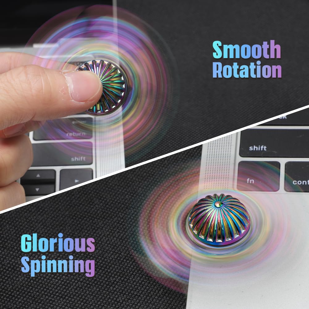 Fidget Hand Spinner For Kids Adults, Sensory Magic Orb Toy For Fans Of The Magical World, Finger Easter Gifts For Stress Relief Anti Anxiety (Rainbow)