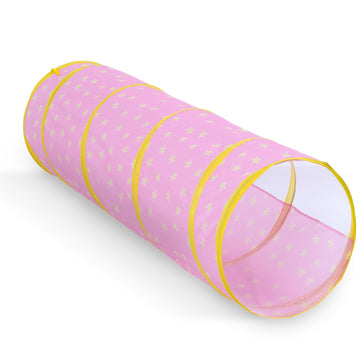 Play Tunnel For Toddlers 1-3, Tunnel For Kids To Craw Through Sensory Toys For 1 Year Old Boy Girl Babies Kids, Indoor, Pink Sta