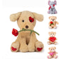 Oukiwi 10 Inch Valentine's Stuffed Animal, Stuffed Animal Dog, Ideal for Valentine's Day Gifts for Family (Bear with Pink Heart)