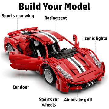 Wiseplay Car Building Kits For Adults And Kids - Collectible Car Models Kits To Build For Adults And Kids -Technic Set 1:12 Scale 1126 Pieces - Great Birthday Gift For Adults, Teenagers And Kids