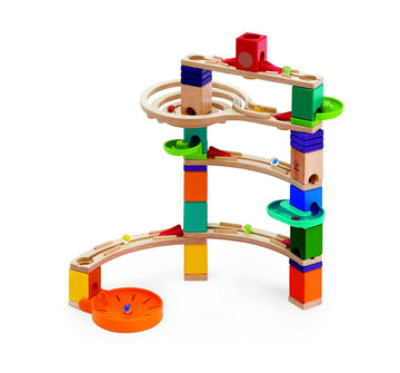 Hape Quadrilla Cliffhanger Wooden Marble Run Blocks | Marble Maze Run Set, Early Educational Stem Development Building Toys For