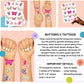 xo, Fetti Butterfly Tattoos for Kids - 34 Glitter styles  Birthday Party Supplies, Butterfly Party Favors + Fairy Decor