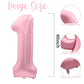 40 Inch Pink 14 Balloon Numbers, Large Number 14 Balloons Pink Foil Number Balloons, Light Pink 14th Mylar Birthday Balloons for