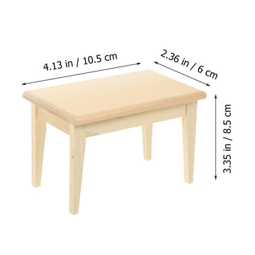 Dollhouse Miniature Dining Table Chair Wooden Furniture Set Miniature Figurines For Kids Decor Ornament Dark Red