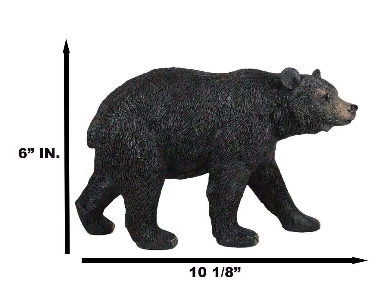 Ebros Gift 10' Long Realistic Roaming Black Bear Figurine Rustic Wildlife Forest Western Cabin Lodge Decor Bears Animal Sculpture