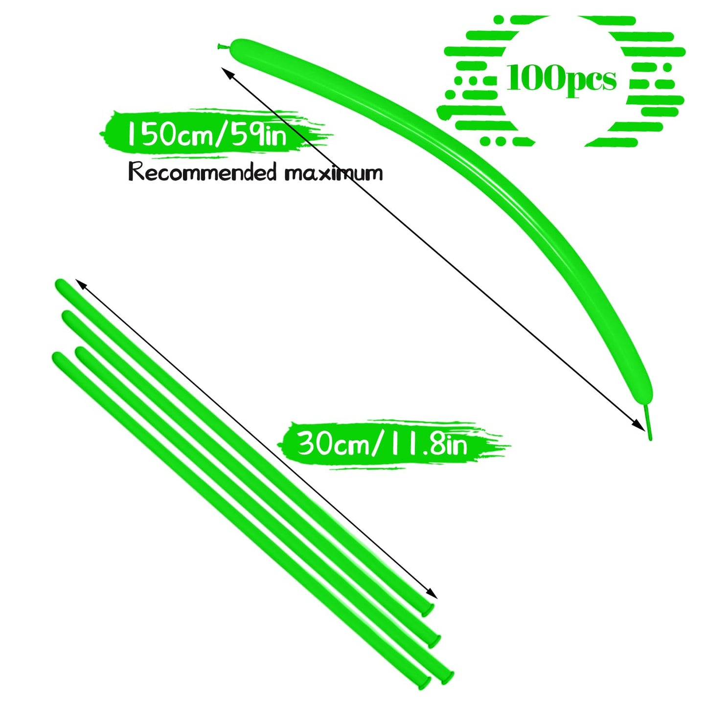 Lxzfcrg 260 Balloons Green Long Balloons For Balloon Animals, Thickening Long Skinny Latex Twisting Balloon For Balloon Garland