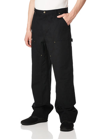 carhartt Mens Loose Fit Washed Duck Double-Front Utility Work Pant, Black, 34W x 30L