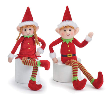 Oulaiz Posable Plush Elf Doll Elves Set Of Boy Elf And Girl Elf With Bendable Arms And Legs Fun Christmas Decoration