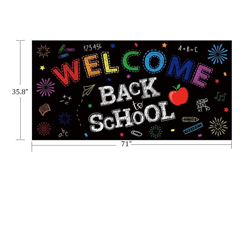 Back to School Banner Decorations - First Day of School Classroom Party Backdrop Supplies