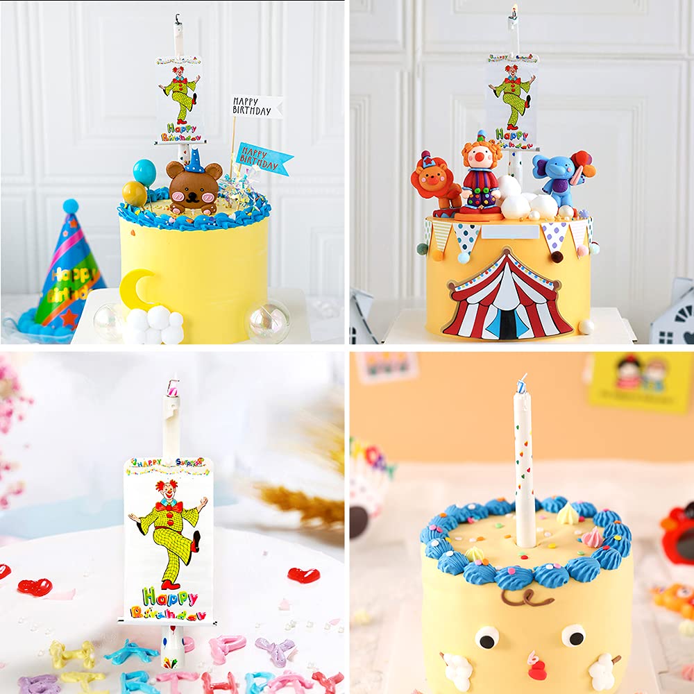 Clown Surprise Candle, Surprise Banner Birthday Candle, Circus Troupe Clown Cake Cupcake Candle, Creative Special Birthday Candl