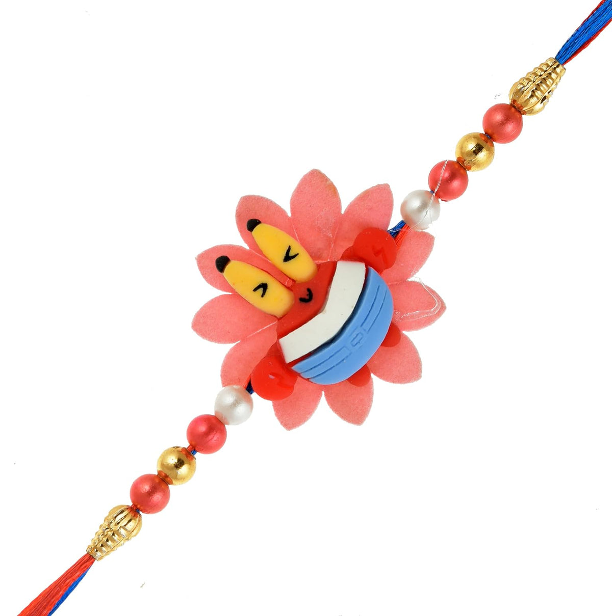 Brown Leaf Pack Of 1 Kids Rakhi Bracelet For Raksha Bandhan For Little Brother Sister With Roli Tilak Pack (Design 7)
