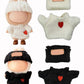 Doll Clothes Compatible with Labubu 2 Set Outfits(4 Pieces)  Adorable 17cm/15cm Handcrafted Crochet Doll Clothes Ropa Designer Accessories for La Bubu Hat & Sweaters (Balck & White)