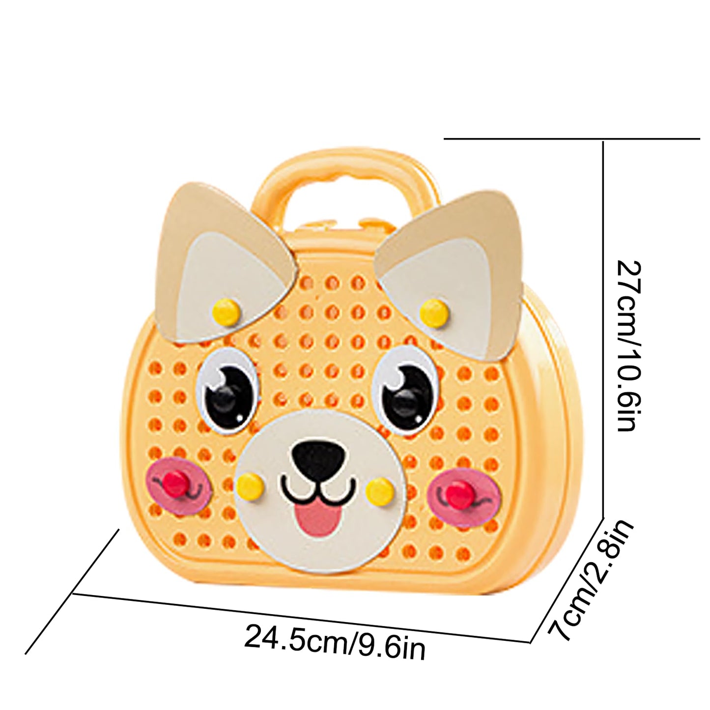 Magic Montessori Play Toolbox With Drill, 203Pcs Magic Montessori Play Toolbox Dog-Themed, 2D/3D Creativity Tool Box Montessori