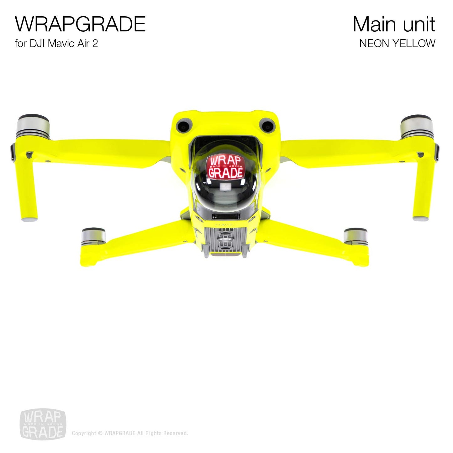 Wrapgrade Main Unit Skin Compatible With Dji Mavic Air 2 (Neon Yellow)