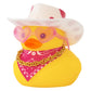 Wonuu Car Rubber Cowboy Ducks, Yellow Duck Decoration Dashboard With Cowboy Hat Necklace Sunglasses, Pink Spots White Cowboy