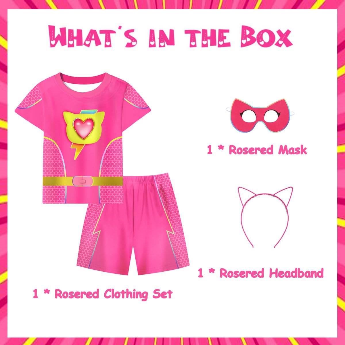 ACoiay Kitties Costume Outfit Kids Girls T-Shirt Pant Set Birthday Gift for Kids Short Sleeve Shirt Pants Set Cosplay Party Dres