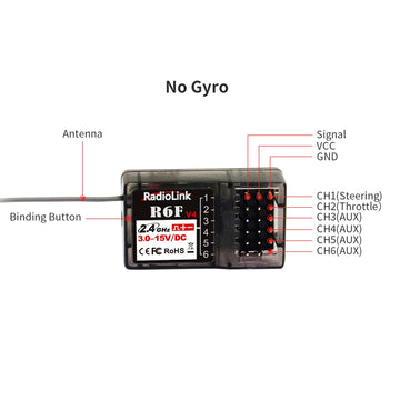 Radiolink R6F 2 PCS 2.4Ghz RC Car/Boat Receivers 6 Channels Low Response Latency RC Training Lightweight for Remote Controller R