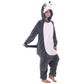 Lobujou Animal Hooded Costume For Kids Boys Girls Flannel Onesie Halloween Cosplay One Piece Husky 130