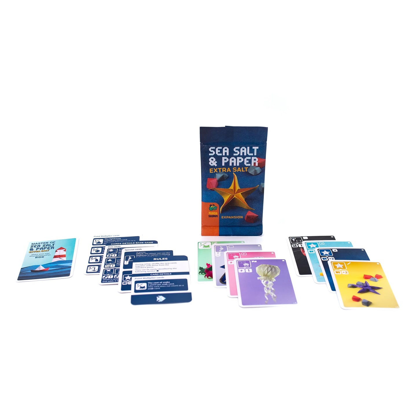 Pandasaurus Games Sea Salt and Paper Extra Salt Expansion - 8 New Cards, Fast-Paced Strategy Game for 2-4 Players, Ages 8+, Multicolor